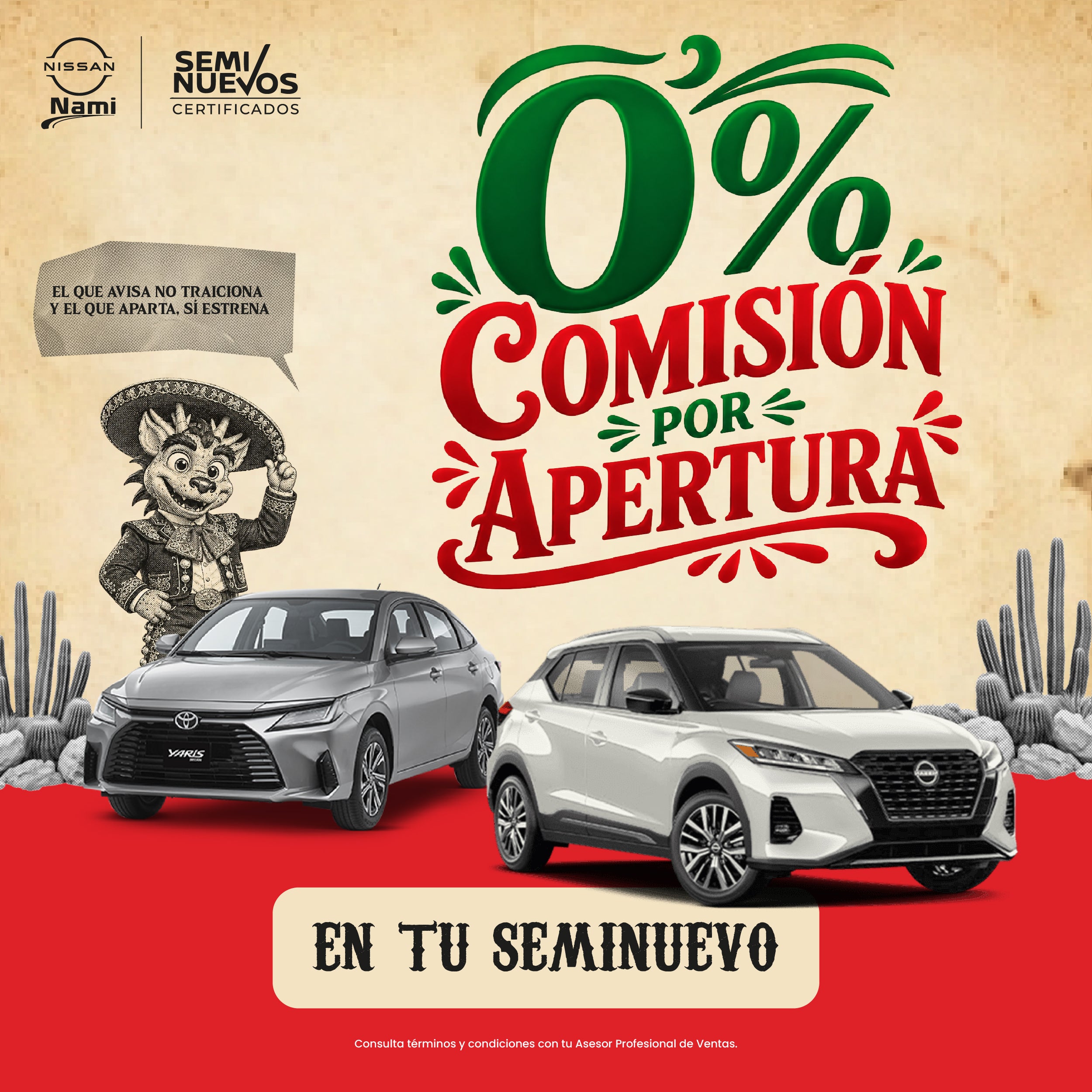 Estrenar sin comisión por apertura.